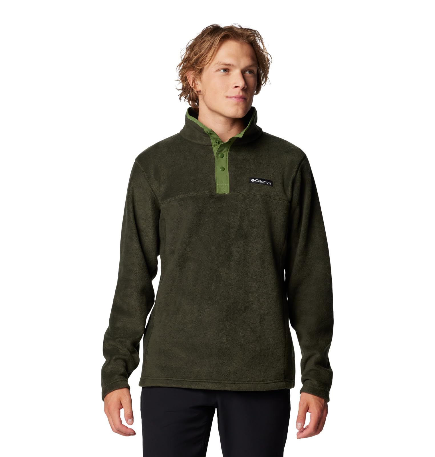 Columbia Men’s Steens Mountain Half Snap II, Greenscape/Canteen, Large