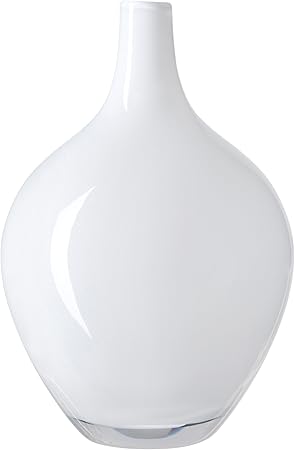 Amazon Com Hand Blown White Glass Vase By Ikea Salong Plant Vases Garden Outdoor