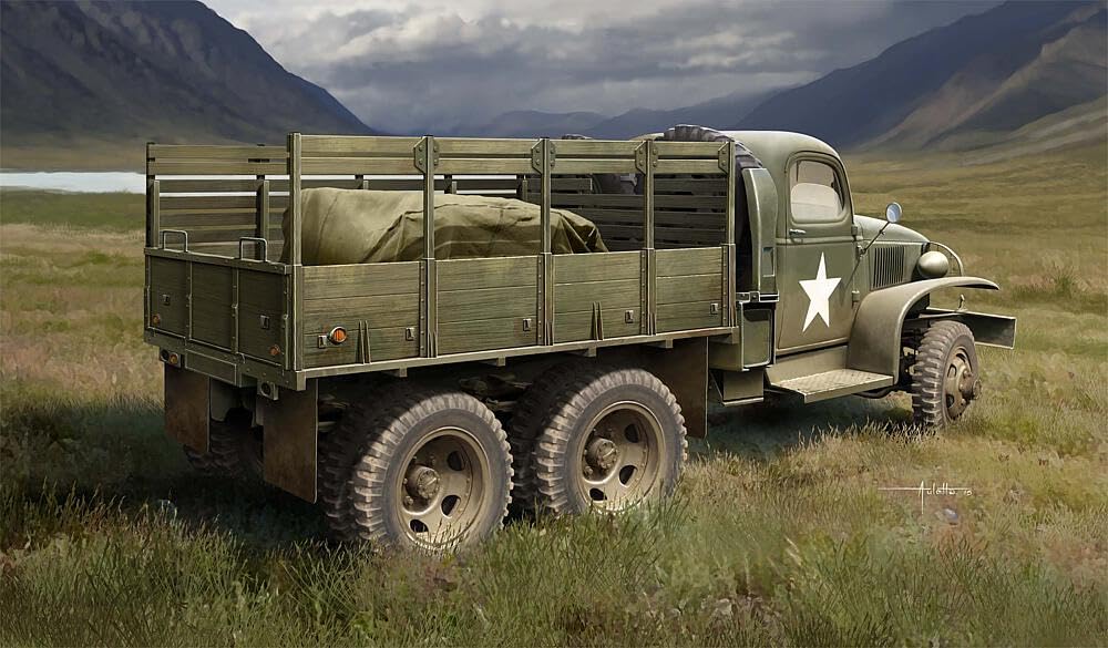 Hobbyboss 1:35 Scale US GMC CCKW 352 Wood Cargo Truck Model Kit (Grey)