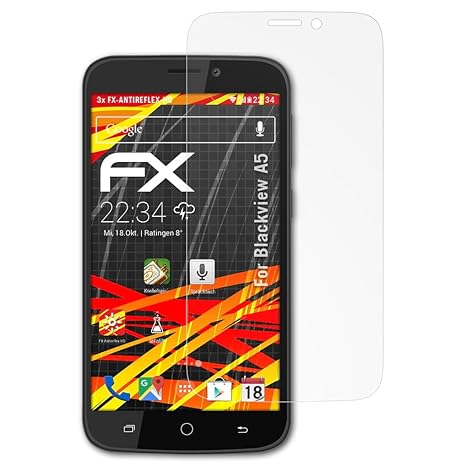 atFolix Schutzfolie kompatibel mit Blackview A5 Displayschutzfolie, HD-Entspiegelung FX Folie (3X)