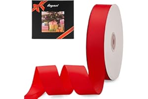 LIUYAXI 1" X 50 Yards Solid Red Grosgrain Ribbon, Perfect for Crafts, Wedding Decor, DIY Hair Accessories, Sewing, Gift Package Wrapping and More