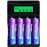 Deleepow Rechargeable AA Lithium Batteries 3200mWh, 1500 Cycles 1.5V Constant Output Rechargeable Double A Li-ion Batteries 4