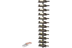OCKYOOZ Premium Wall Mounted Metal Wine Rack, 12 Liquor Bottles Holder, Hanging Wine Rack, Vine Bottle Storage with Free Liqu