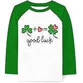 Kids St Patricks Shirts Toddler Unisex Boys Girls Pixel T-Shirt Cast Dinosaur Clover Shamrock Raglen Sleeve Green Tops