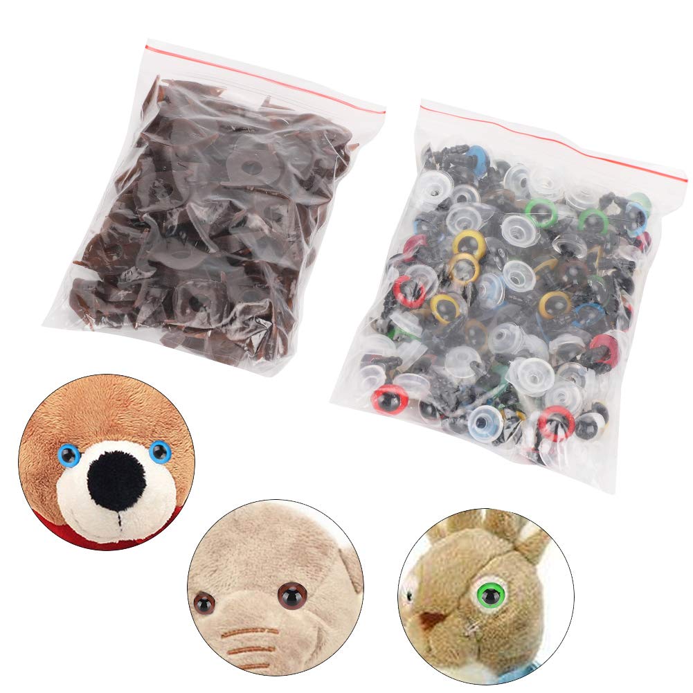 Cikonielf Colorful Doll Eyes Plastic Safety Eyes Animal Doll Eyes for Toy Making Plush Animal Teddy Bear DIY Crafts(12mm)