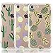 iPhone 7 Case, iPhone 8 Case, [3-Pack] CarterLily Fruits Pineapple Design Pattern Soft Clear Flexible TPU Back Case for iPhone 7 iPhone 8 - Pineapple