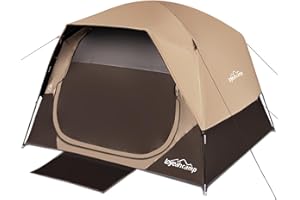 LOYEAHCAMP 4 Person Blackout Camping Tent, Easy Setup Waterproof Family Dome Tent for Camping with Rainfly, Portable Double Layer Large Family Tent for Outdoor Camping&Hiking