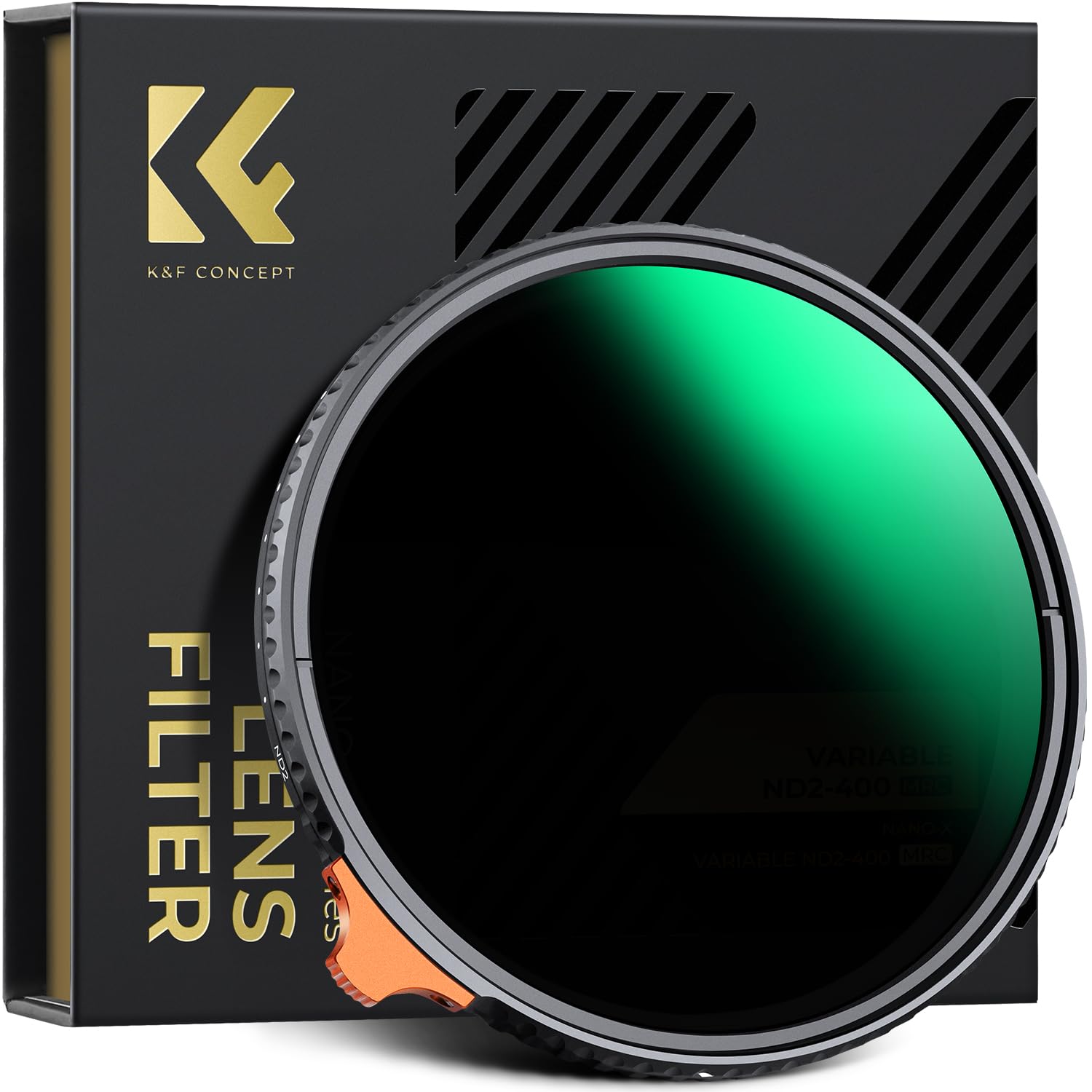 Photo 1 of K&F CONCEPT 67mm Putter Variable ND Filter ND2-ND400 (1-9 Stops) 28 Multi-Layer Coatings Import AGC Glass Adjustable Neutral Density Filter for Camera Lens (Nano-X Series)