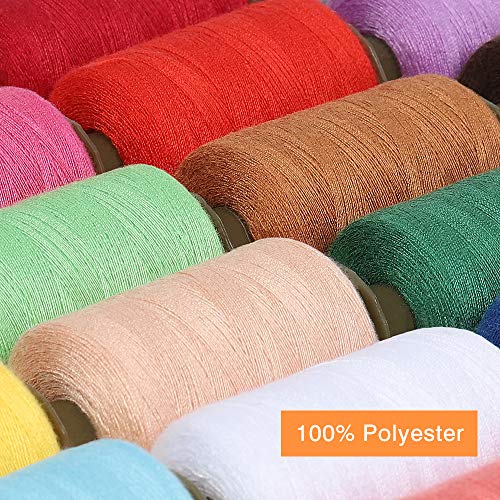 MILIJIA Sewing Threads, 24 Colors Polyester Thread, 1000 Yards Each Spools, Sewing Kits for Hand & Most Sewing Machine