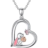 SELKAT 925 Sterling Silver Bunny Necklace Cute Animal Rabbit Pendant Necklace Anniversary Birthday Gift for Mom and Women