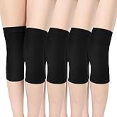 Geyoga 4 Pairs Knee Warmers for Women Men Breathable Leg Warmers Knee Brace Pad Leg Compression Sleeve for Cycling Running(Black,Medium)