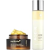 medicube All Over Glow Skin Duo: Deep Vitamin C Golden Capsule Face Moisturizer and Age-R Glutathione Glow Milky Toner