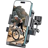 Prjrsme Bike Phone Holder, Handlebar Phone Mount for Bike and Motorcycle, Electric Scooter Mountain Bike, Adjustable Cell Phone Holder,Secure Holder for 4.7-6.8 Inch All Cell Phones