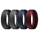 ROQ Silicone Rubber Wedding Ring for Men, Comfort
