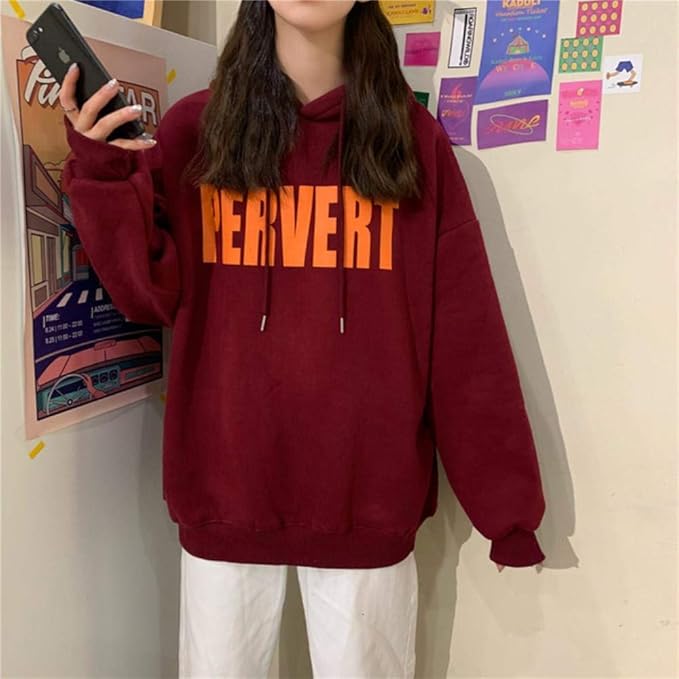 MUPPX Yellow Hoodie Women'S LooseFit Autumn Winter Letter Hoodie