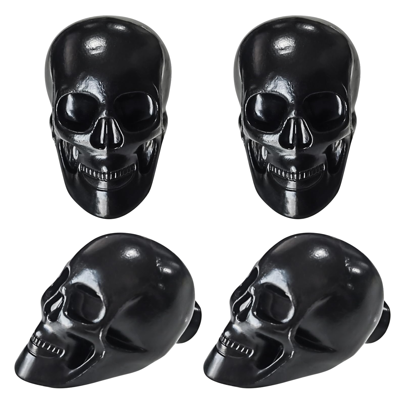 BAMI-LEE House Vintage Skull Cabinet Knob,4 Piece Furniture Cabinet Handle for Kitchen Dresser Cupboard Wardrobe with Screws (Black) — image 1