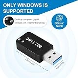 Povxlum USB WiFi Adapter Dongle PC 1300Mbps Dual Band 2.4G 5G Windows 7 8 10 11 view 7