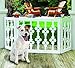 Etna White Floral Wooden Pet Gate - Freestanding Foldable Adjustable 3-Section Dog Gate. Extra Wide, Keeps Pets Safe Indoors/Outdoors - Fully Assembled primary