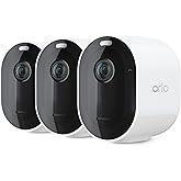 Arlo Pro 4 Spotlight Camera - 3 Pack - Wireless Security, 2K Video & HDR, Color Night Vision, 2 Way Audio, Direct to WiFi No Hub Needed, VMC4350P - White (Renewed)