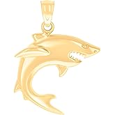 Jewels By Lux 14kt Yellow Gold Womens Shark Fish Ocean Charm Pendant