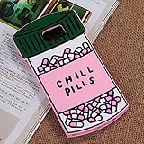 CHOCOCASE (TM) Chill Pills Case For Samsung Galaxy Note 5 Soft Silicone Gel Material Green Bottle Design Brand New Hot Cute Fun Style For Girls Women