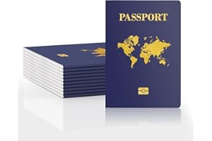 WAHXIAOSW 10 Pcs Kids Passport Book – Blank Fake Passport Notebooks for Pretend Travel, Party Supplies, School Projects, Travel-Themed Events