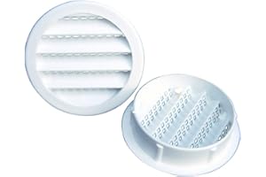 Maurice Franklin Louver-3" Round White Polypropylene Plastic Louver with Insect Screen System (Priced Per Bag of 4). Item #3" PLW-100