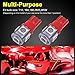 YITAMOTOR 10 PCS T10 Wedge 5-SMD 5050 Red LED Light Bulbs W5W 2825 158 192 168 194 12V DC