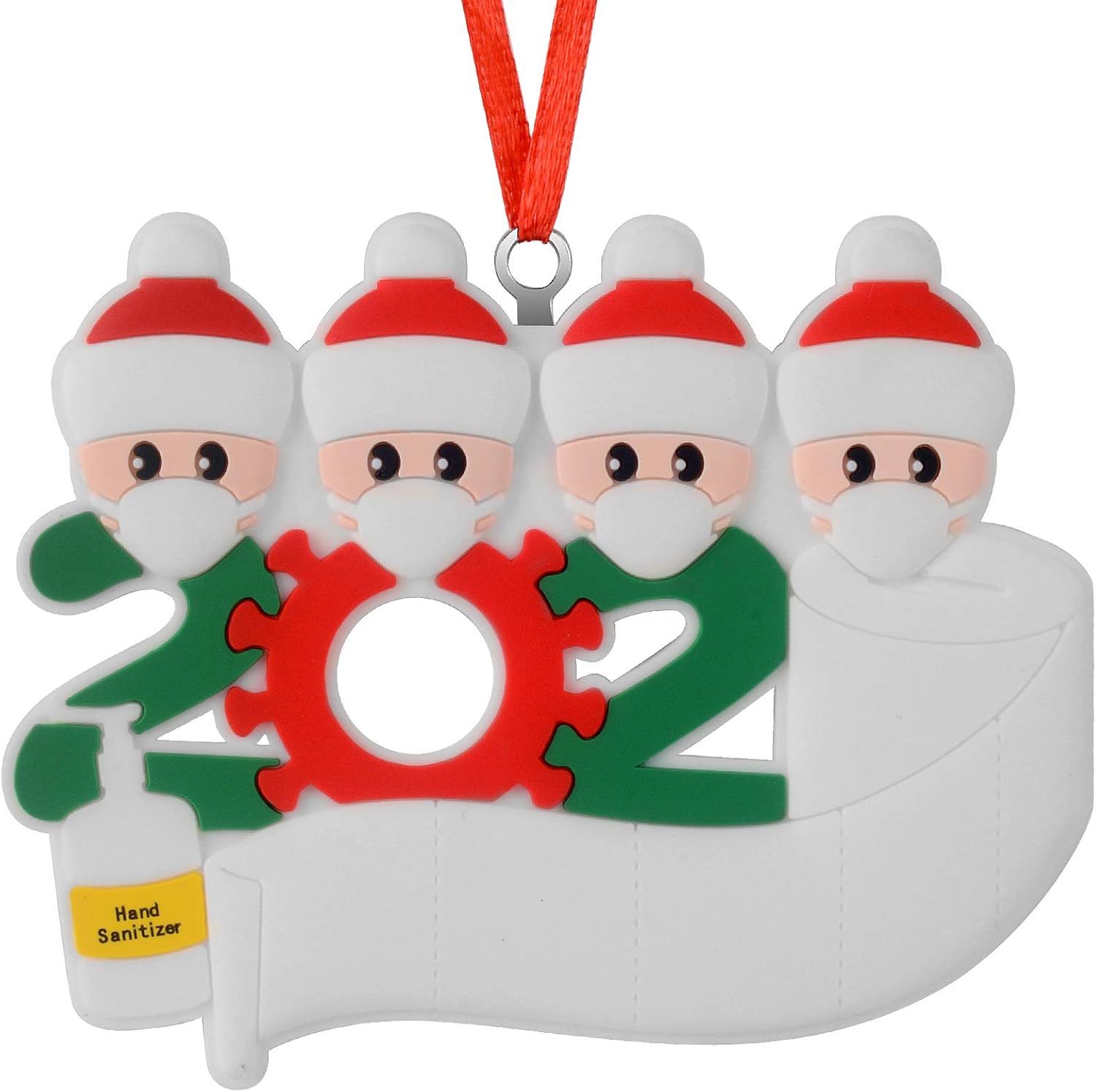 Ckeiyas Personalized Name Christmas Ornament Indoor Decorations 2020 Christmas Decor Family Customized Christmas Decorating Kit for 1-7 Family Members (White, Family of 4)