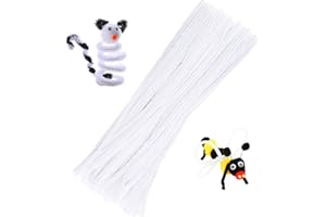 Zlulary 100 Pieces Pipe Cleaners Craft Supplies Chenille Stem, Solid Colorful Pipe Cleaners Set for Pipe Cleaners Kids DIY Ar