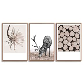 signwin 3 Piece Framed Canvas Wall Art Black...