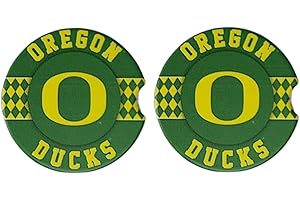 Fan Creations Set of 2 Car Coasters Removable Absorbent Ceramic Stone Coasters - Ideal Gift for Students, Alumni and Everyday Fan - Show Your Big 10 NCAA Team Spirit