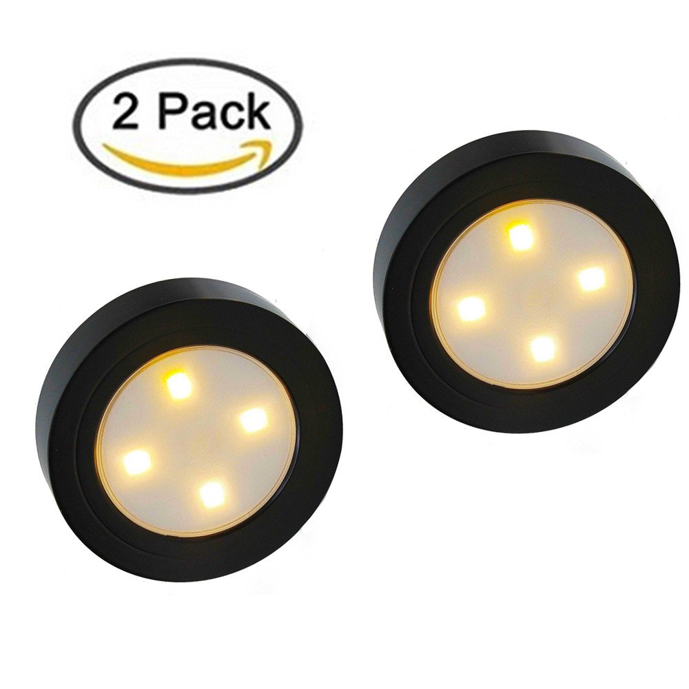 2 Pack Stickon Anywhere Countdown LED Tap Light Push Light, Super