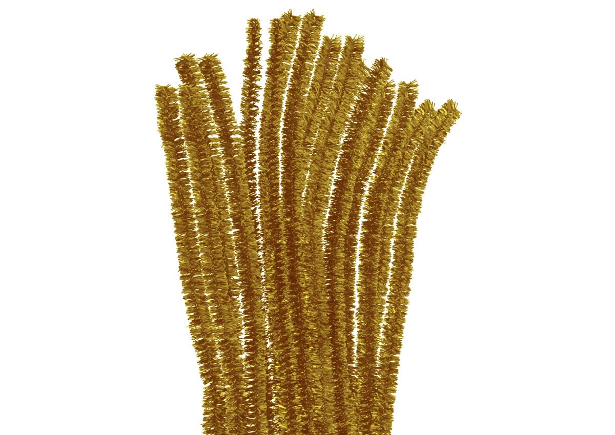 INNSPIRO Metal Chenille Pipe Cleaner, Gold, 10mm x 30cm, 10pcs, 99096
