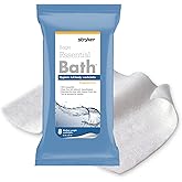 Essential Bath Cleansing Washcloths - 1 Package, 8 Cloths - Rinse Free, Fragrance-Free Ultra-Soft and Thick Bath Wipes
