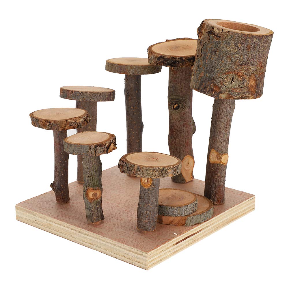 Hamster Toys Platforms Ladder Exercise Stairs, Small Pet Climbing Ladder Step Eco-Friendly Fitness Exercise Feeder Chew Toy Not Easy To Fall For Hamster(S)