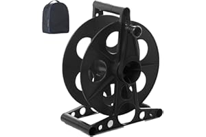 GarfatolRv Cord Storage Reel with Handle Driven Easy to Use with Carrying Bag Holds up to 135 feet（Black）