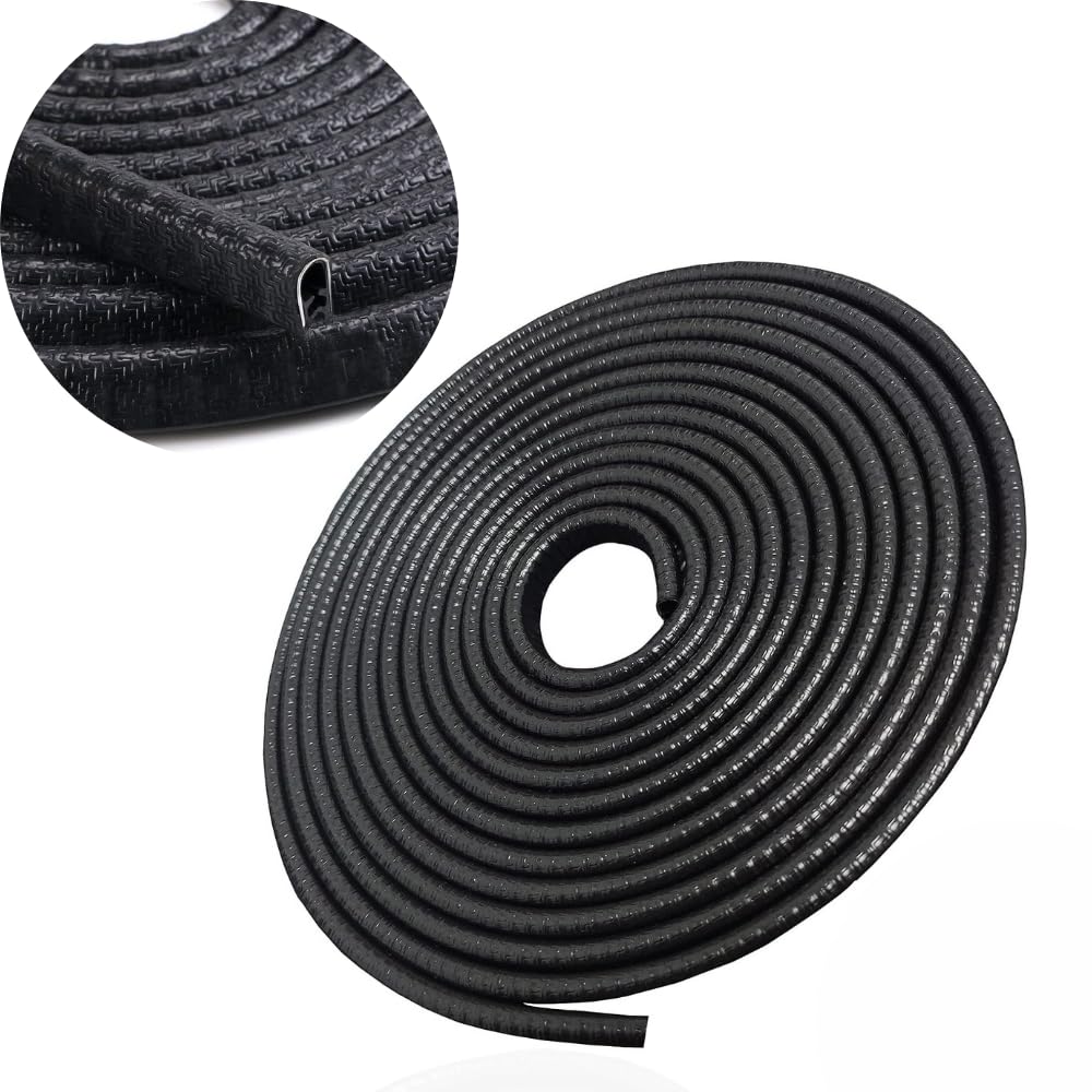 TRIXES 5m Car Door Protector Strip – No-Glue – Tough U-Shape Rubber Guard with Metal Core for Scratch-Free, Chip-Free Doors
