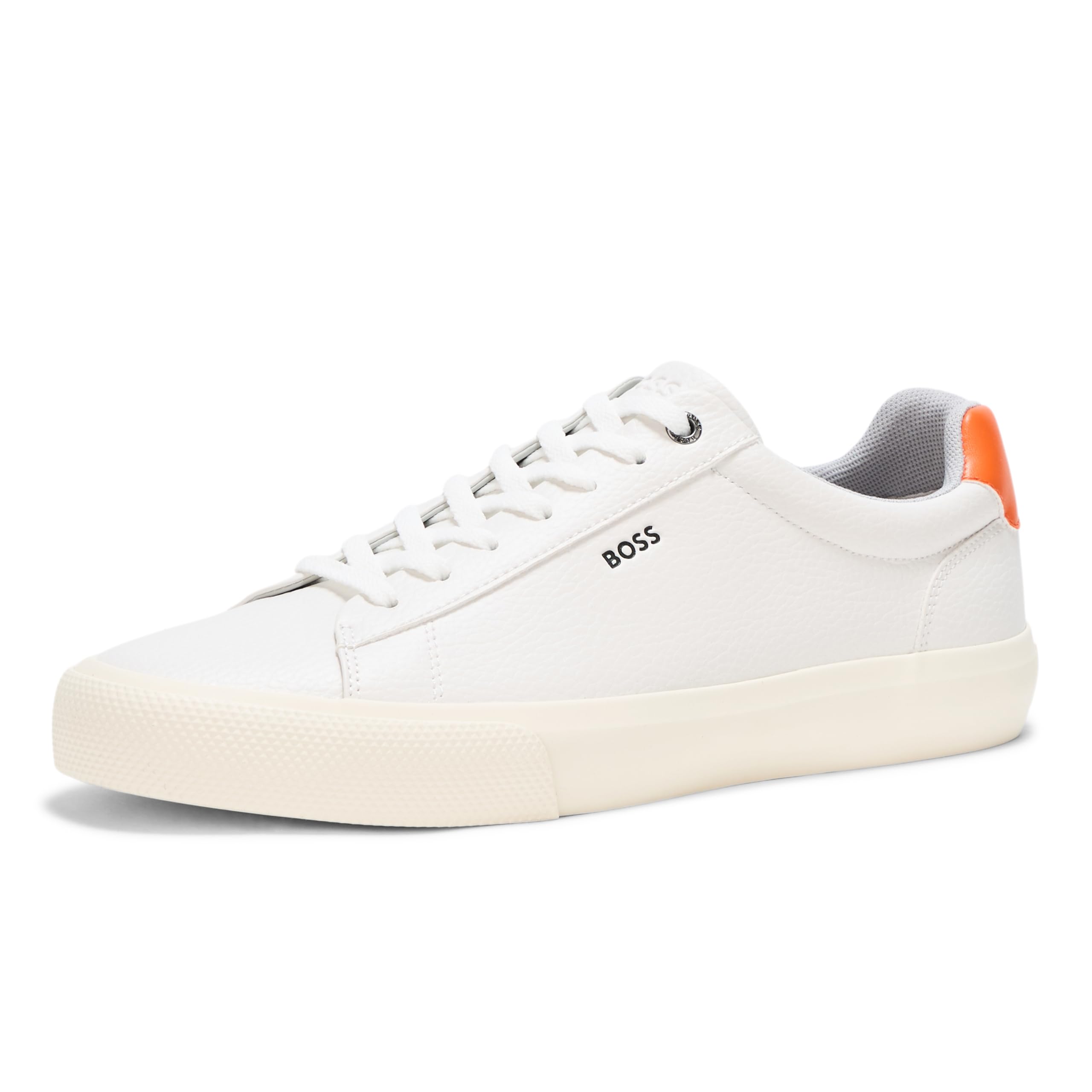 BOSS Aiden Logo Block Leather Low Top Sneaker Catfish Black 9