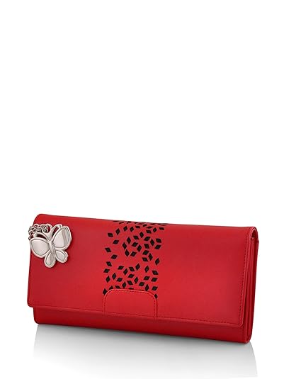 Butterflies Womens Wallet (Red) (BNS 2394RD)
