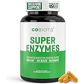 GoBiotix Digestive Enzymes Supplement with Prebiotics and Probiotics for Women and Men - Gut Health, Gluten Digestion, Lactose Absorption, Plant Based Dietary Pills - 60 Capsules