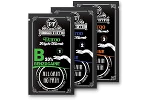 Painless Tattoo Triple Numb - BLT Cream Variety Pack - Great For Tattoos, Burns, First Aid, Cosmetics, and More - Formulated For Sensitive Skin - Benzo-Lido-Tetra-Caine Multi Pack (Single TriPacket)