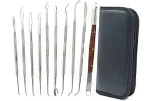 Wax Carvers Tools, 10 Pcs Double-Ended Stainless Steel Wax Clay Sculpting Carving DIY Tools Kit, Spatula Chisel Carver Set an