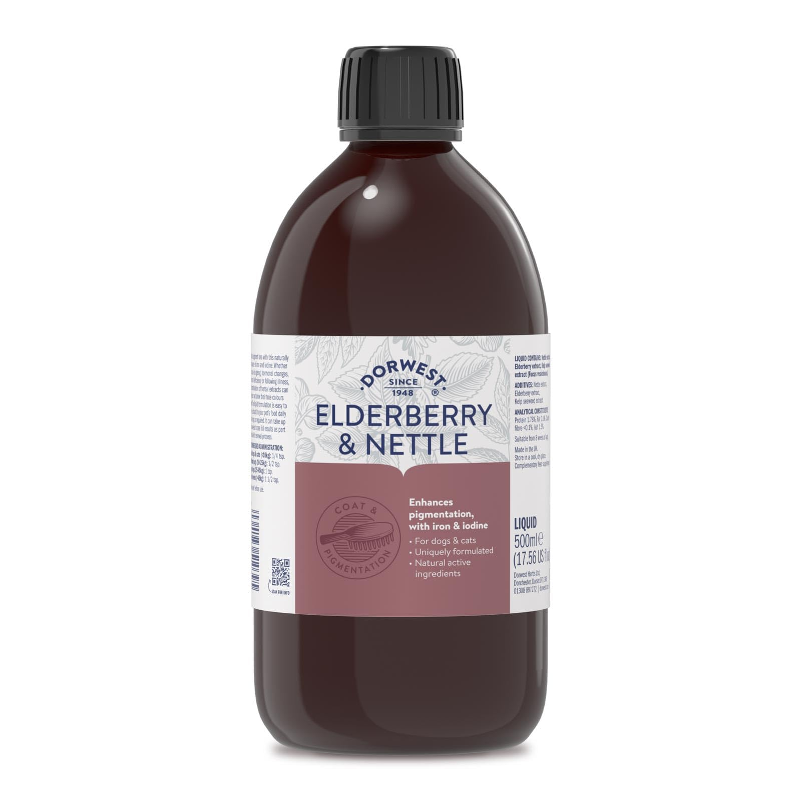 Dorwest Herbs Elderberry and Nettle Extract for Dogs and Cats 500 ml โ image 1