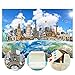 Lyly County Ployester Photography Background 7x5ft The World Famous Buildings with the Earth Studio Photo Backdrop Props(Upgrade material) LY031