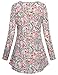 Miusey Long Sleeve T Shirt Women, Ladies Clothes Crew Neck Loose Fitting Draped Blouse Knitted Dressy Floral Pattern Elegant Tunic Tops Formal Blouse Red L