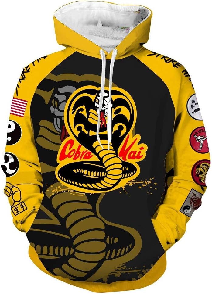 Dojo 3D Printed Hoodie Cosplay Costume Pullover Zipper Sweatshirt Yellow Fist Jacket Coat