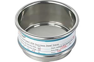 304 Stainless Steel Mesh Lab Sieve, 500 Mesh (0.03mm) Aperture Test Sieve, 2in(5cm) Economy Standard Analysis Sample Test Sie