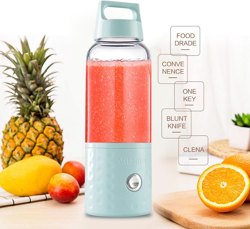 Vitamer Mini USB Rechargeable Juicer cup,Portable Personal Size Eletric Blender Smoothice(blue)