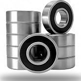 10 Pack 6204-2RS Double Rubber Seal Deep Groove Ball Bearings 20x47x14mm, Pre-Lubricated and Stable Performance and Cost Effective Bearings (6204-RS)